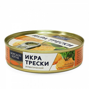 Превью Икра трески стерилизованная пробойная 160гр Морской Котик