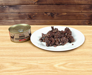 Превью Уценка. Тушеное мясо европейского оленя (мятые банки)